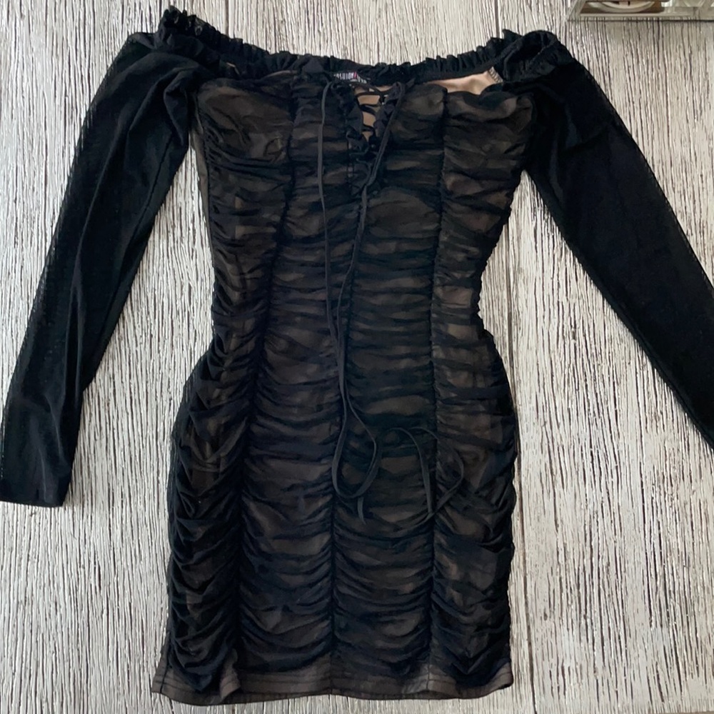 Fashion nova Maura mesh black sheer dress